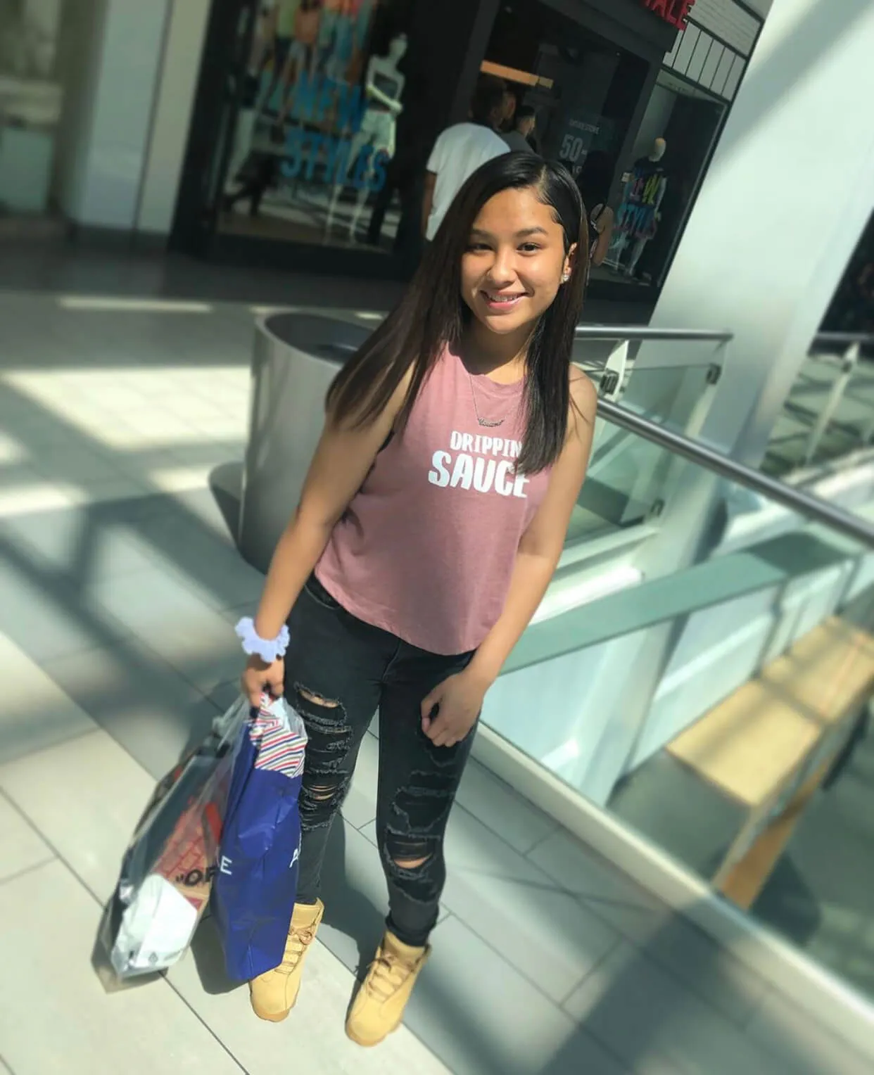White Drippin Sauce | Mauve Crop Tank