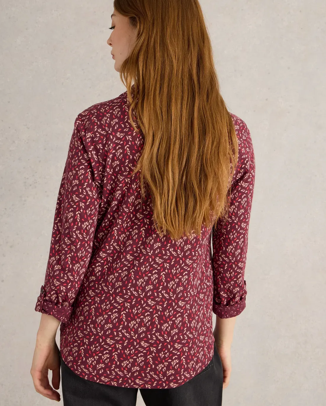 White Stuff UK Annie Jersey Shirt Plum Multi