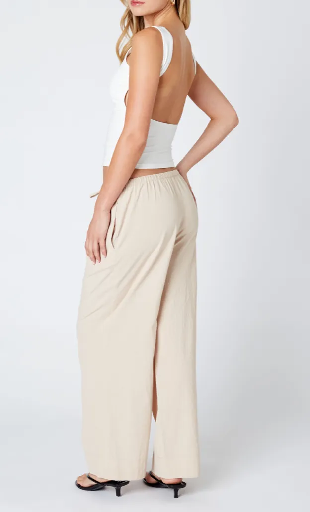 Wide Leg Front Tie Pants