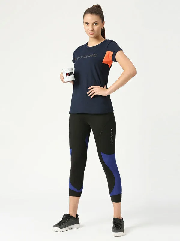 Women Black Solid Capris-GAMBIT-Black
