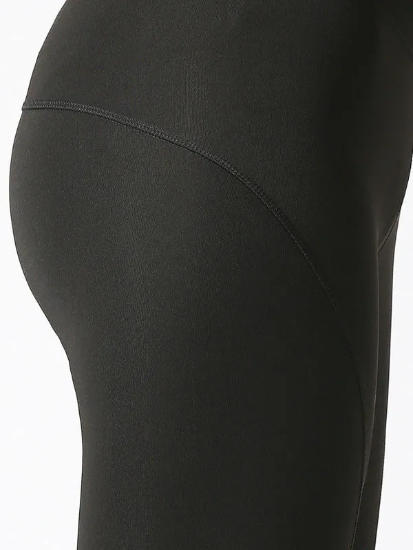 Women Black Solid Capris-GAMBIT-Black