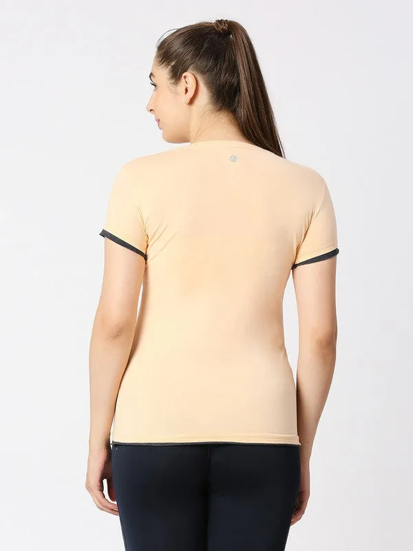 Women Light Pink Solid Top - Direction Tee-BY