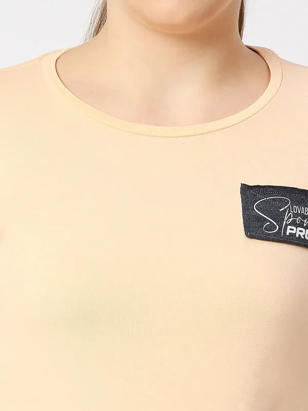 Women Light Pink Solid Top - Direction Tee-BY
