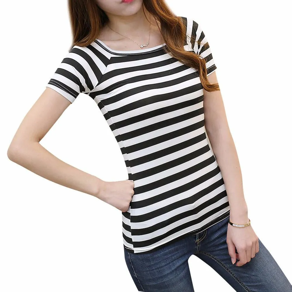 Women Unique Print Tops Short Sleeve Fashion Women Tshirt Cotton Tee Shirt Slim