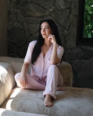 Women's Bamboo Button-Up Sleep Shirt   Pants Set