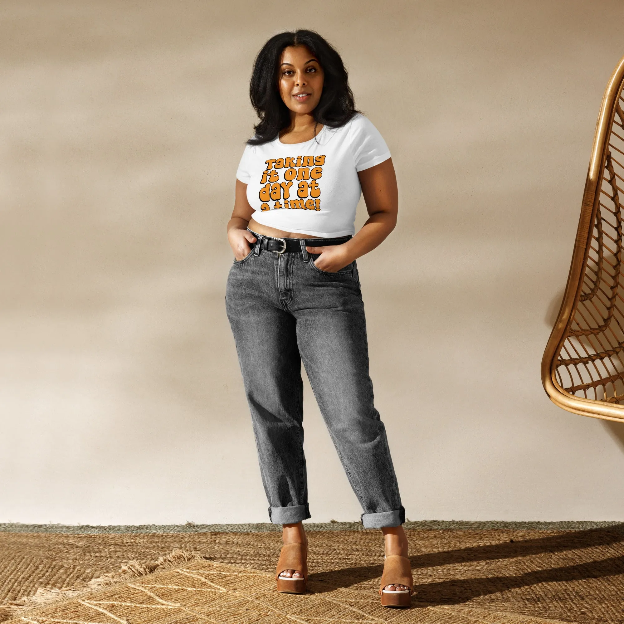 Women’s Crop Tee - Taking It One Day At A Time!