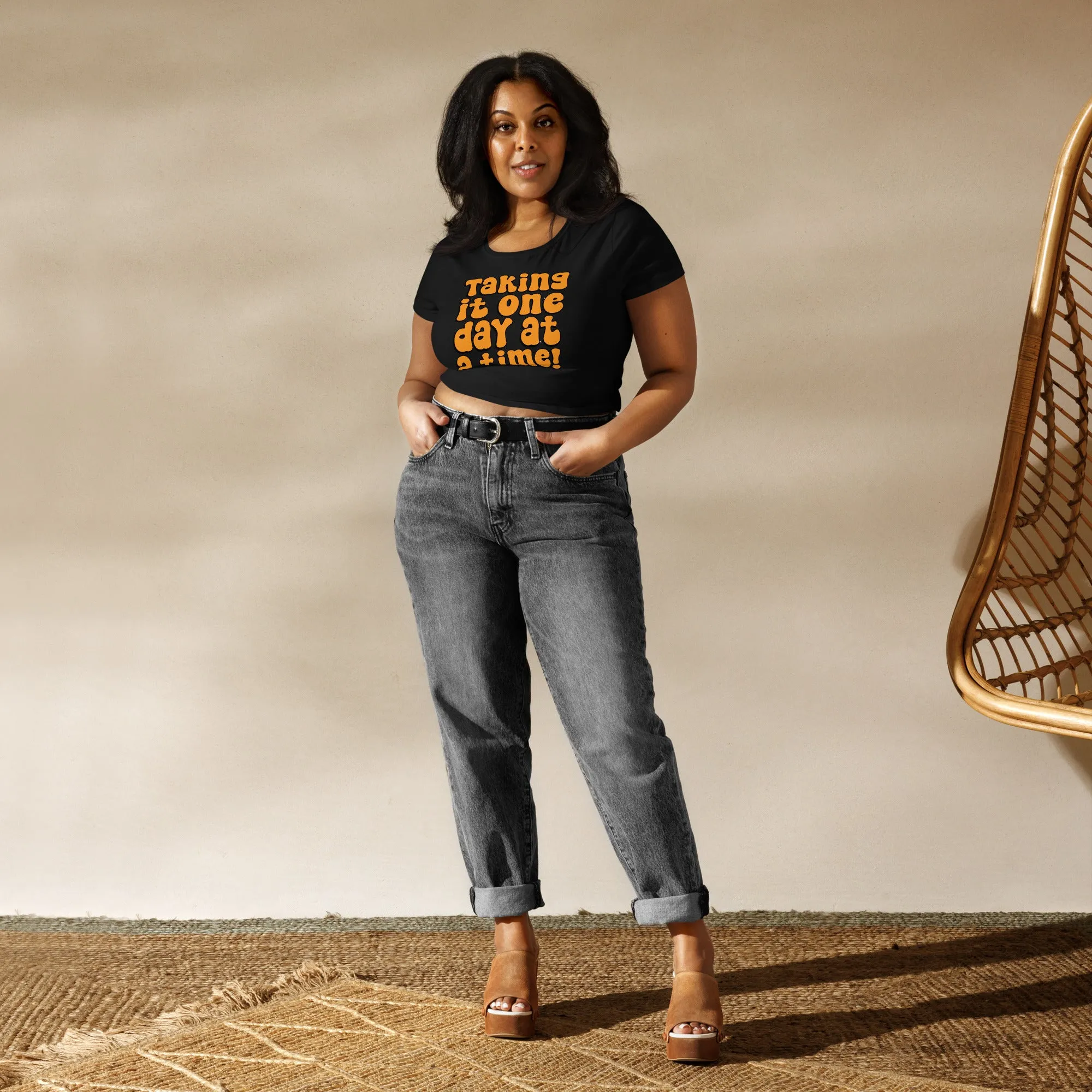 Women’s Crop Tee - Taking It One Day At A Time!