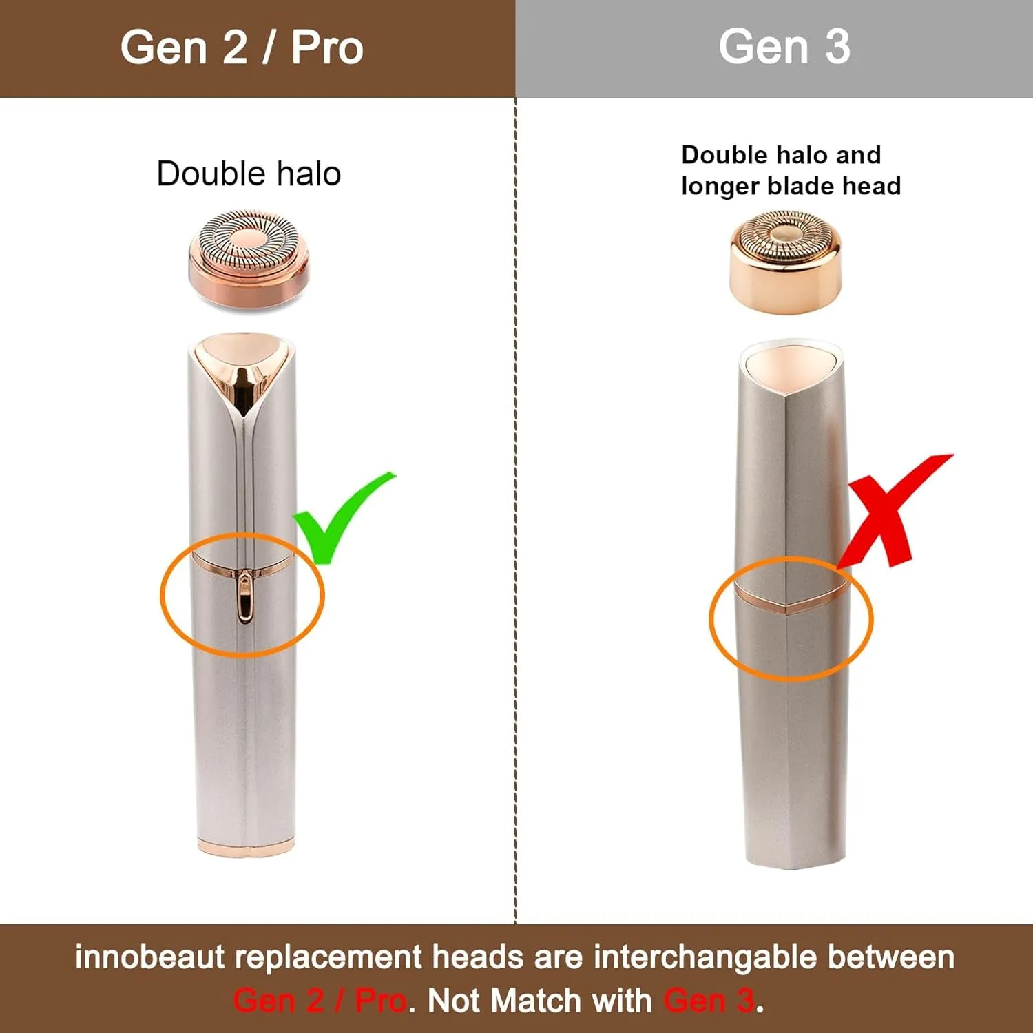Women'S Facial Hair Remover Replacment Heads Compatible with Flawless Finishing Touch Facial Hair Removal Tool for Face