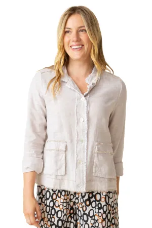 Women's Habitat Linen Solid Summer Breeze Jkt Oatmeal