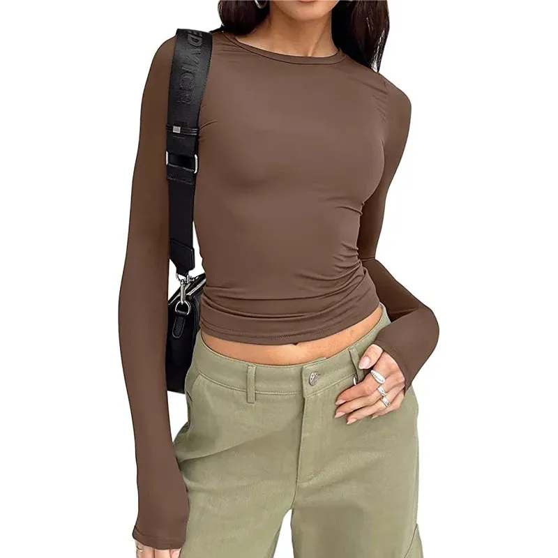 Women's Long Sleeve Slim Fit Casual Tee