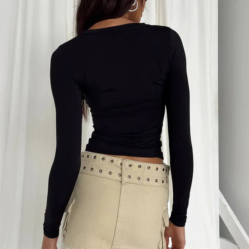 Women's Long Sleeve Slim Fit Casual Tee