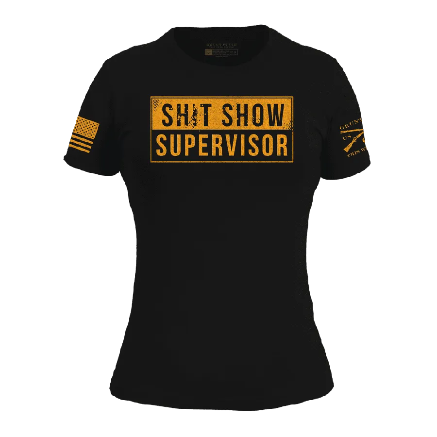 Women's Sh*t Show Supervisor Slim Fit T-Shirt - Black