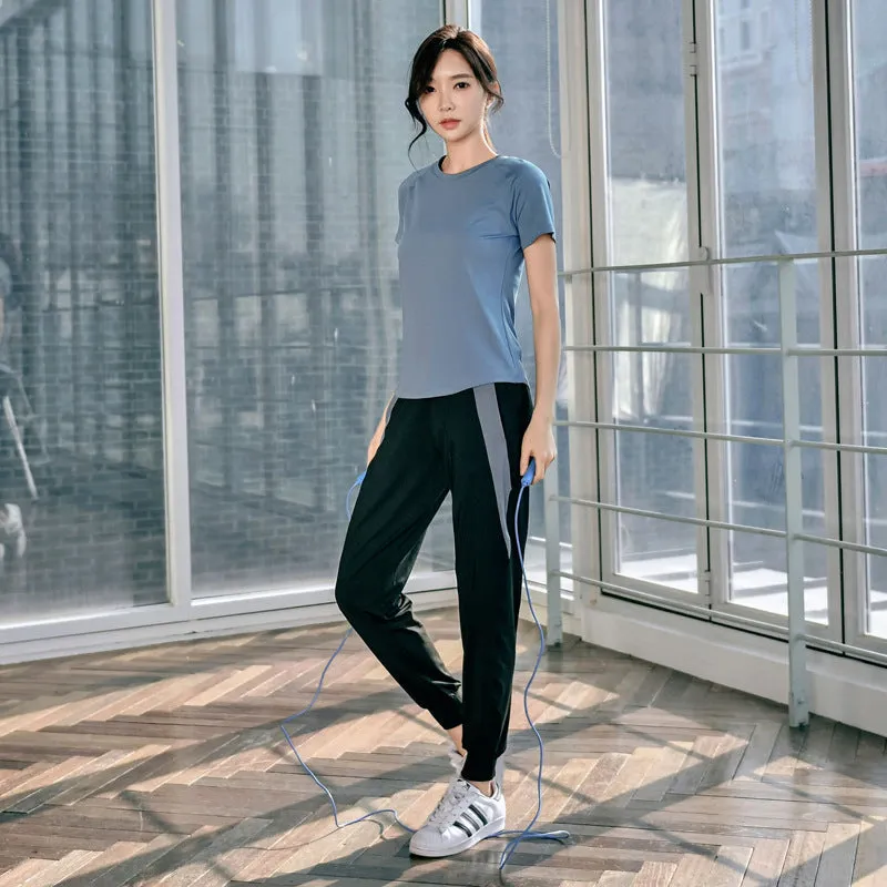 Women's strech workout Short Sleeve Suit