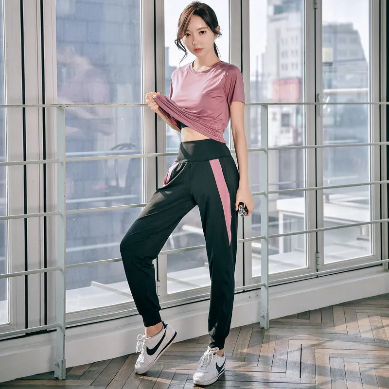 Women's strech workout Short Sleeve Suit