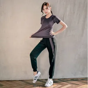Women's strech workout Short Sleeve Suit
