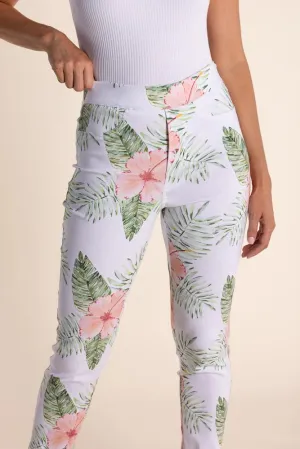 Women's Tropical Print Pull-On Pants