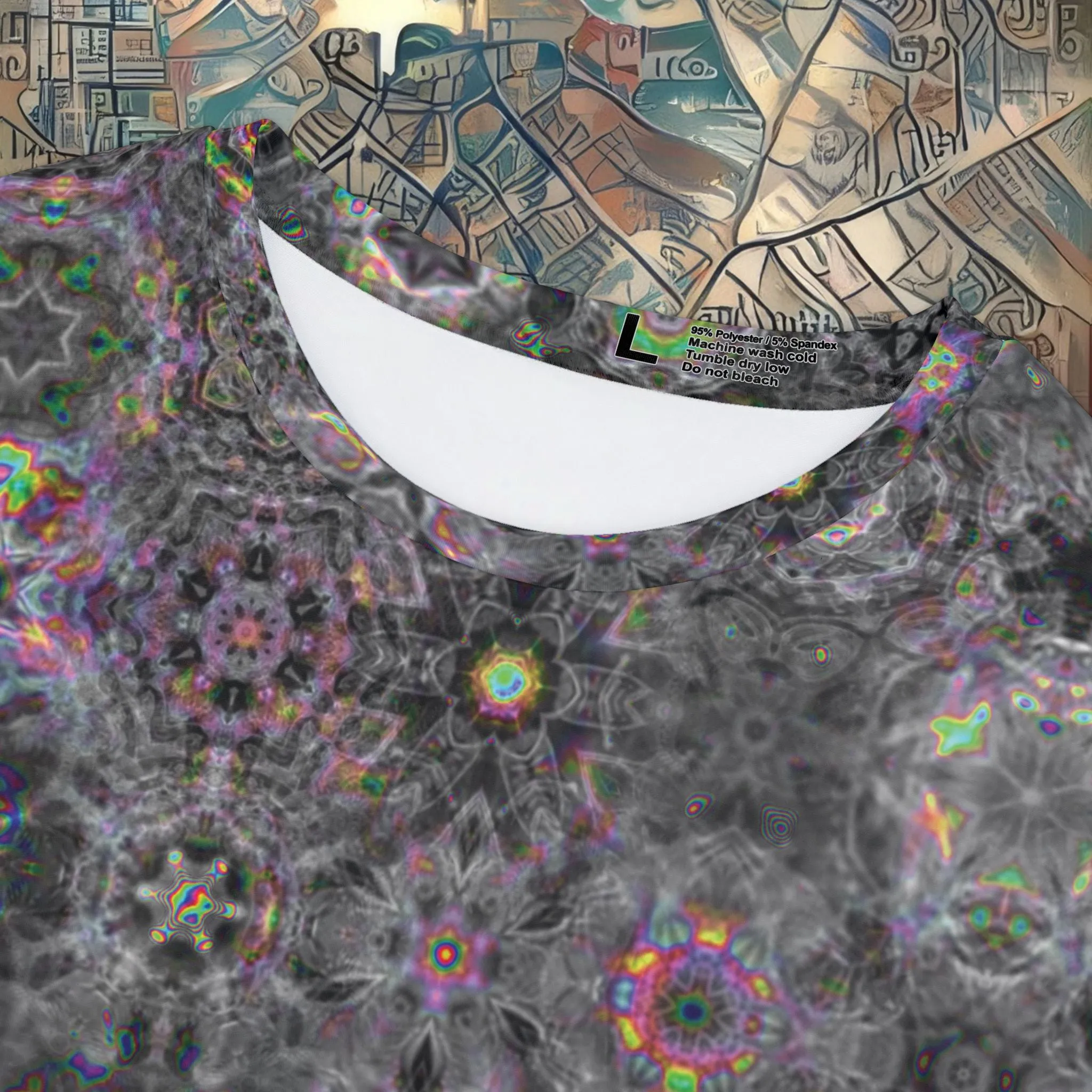 Woof woof Doggo Cymatics Women's Short Sleeve Cymagic Kaleidoscape Tee Shirt (AOP)