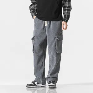 Workwear Trousers Loose Straight Leg Corduroy Pants For Men