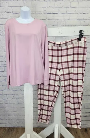 XLARGE MAUVE A459555 AnyBody Lush Jersey Lounge Set with Drawstring Bag