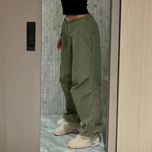 Y2K khaki unisex parachute pants