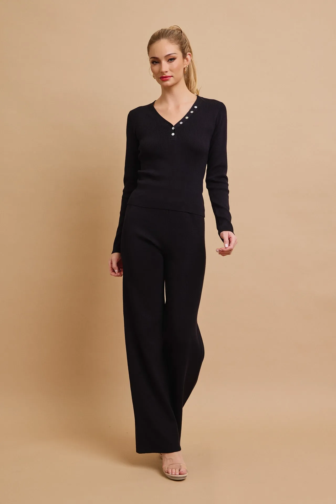 Yara Knit Long Sleeve Top and Pants Set