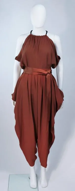 YVES SAINT LAURENT Copper Draped Pant Suit Size 2-4