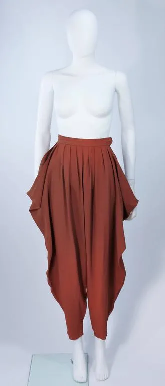 YVES SAINT LAURENT Copper Draped Pant Suit Size 2-4