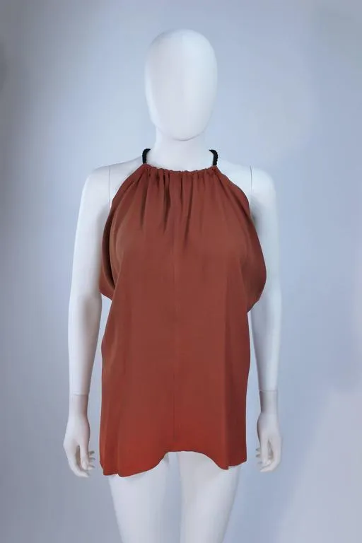 YVES SAINT LAURENT Copper Draped Pant Suit Size 2-4
