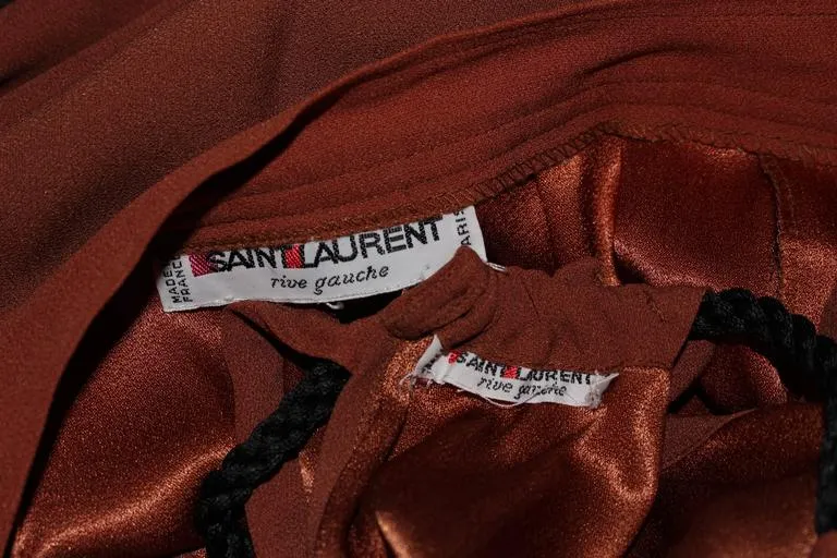 YVES SAINT LAURENT Copper Draped Pant Suit Size 2-4