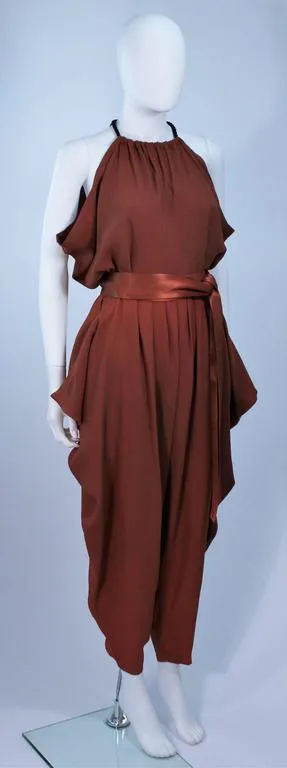 YVES SAINT LAURENT Copper Draped Pant Suit Size 2-4