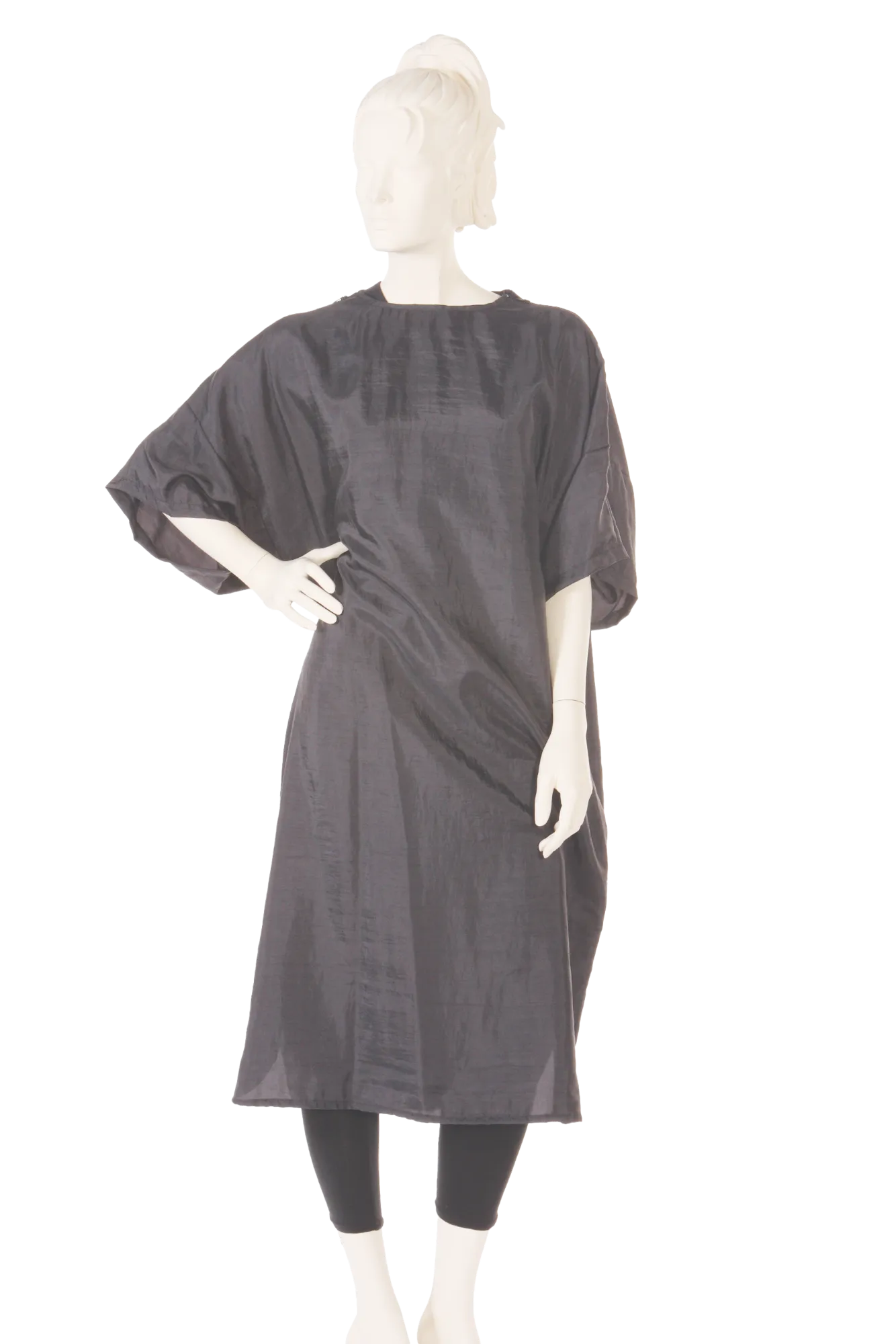 Zip Smocks Silkara Iridescent Fabric in Black