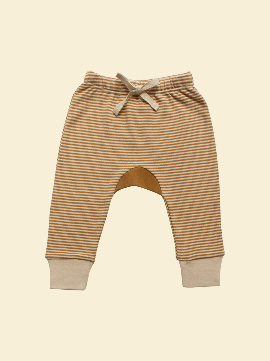 Ziwi Baby - Organic Drawstring Pants - Ochre Stripes
